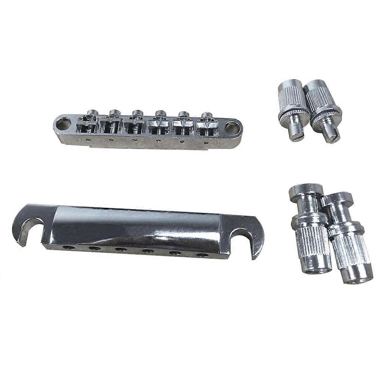 Electric Guitar Bridge, Standard 6 String Size LP Guitar Bridge Full Set Bridge Tail Stud Zinc Allo