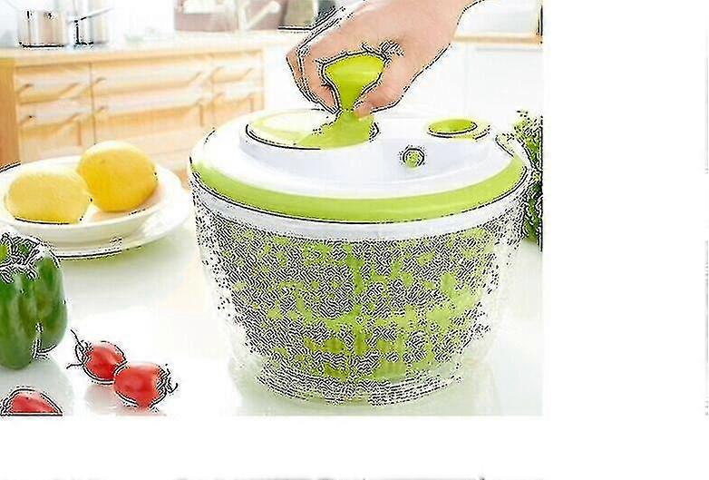 Retractable Pull Salad Spinner | Transparent And Green_h
