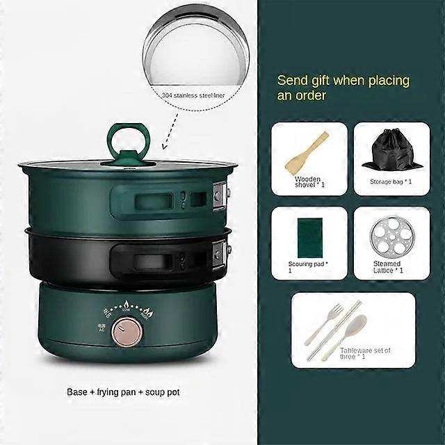 Electric Split Cooking Pot Foldable Multicooker Frying Pan Hotpot Steamer Rice Cooker Soup Maker Water Boiler Travel