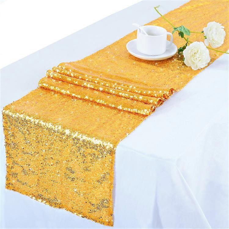 Sequin Table Runners Gold- 30*275cm Glitter Gold Table Runner