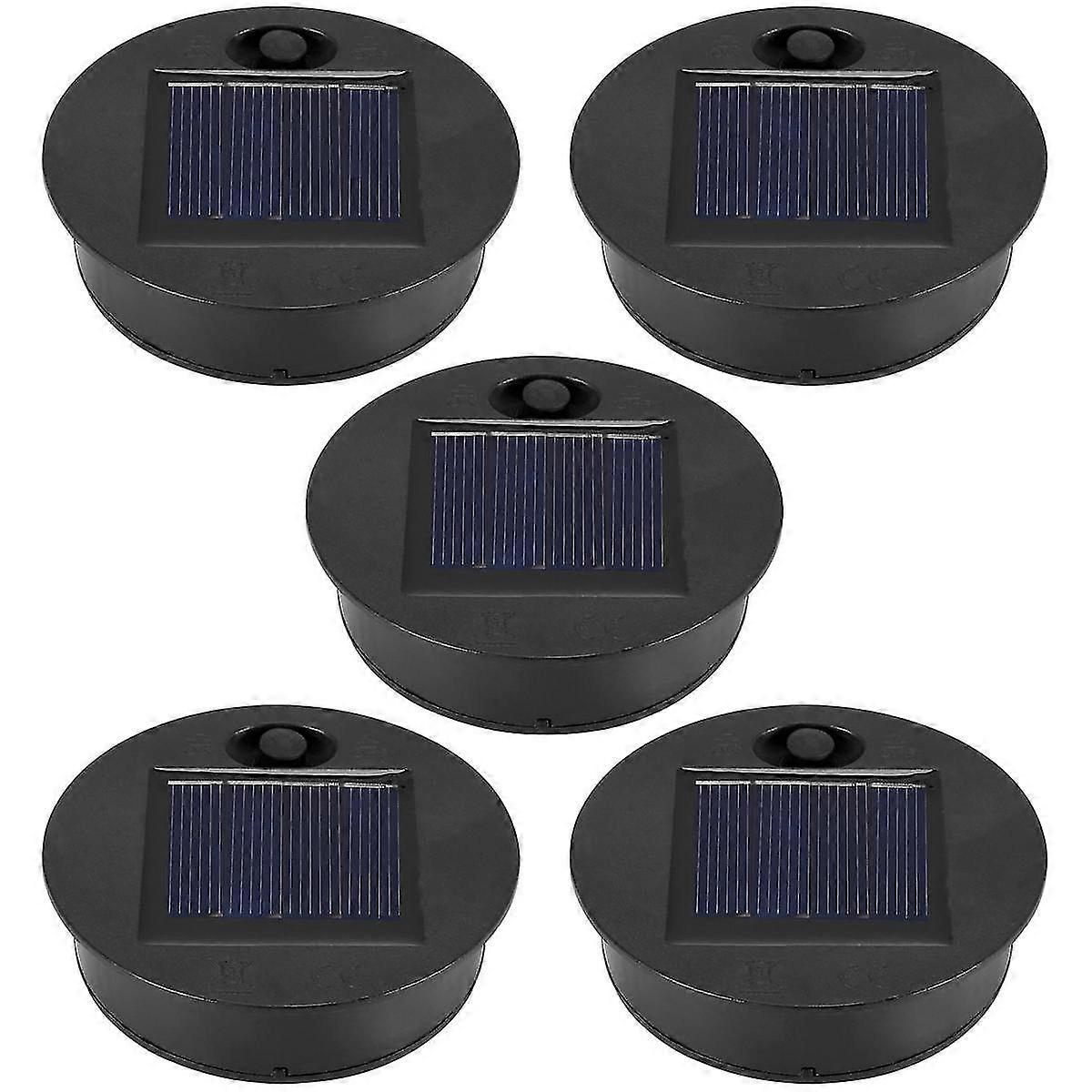 5 팩 교체 태양 광 부품 (상단 크기 2.76 인치, 하단 크기 2.36 인치), 7 따뜻한 흰색 LED 방수