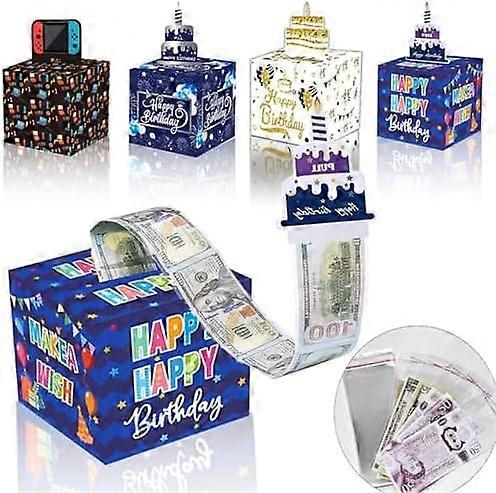 Yenilik Doğum Günü Para Kutusu Nakit Hediye Çekme DIY Çıkartmalar ile Her Yaş Para Hediye Kutusu Nakit Erkek Kızlar için