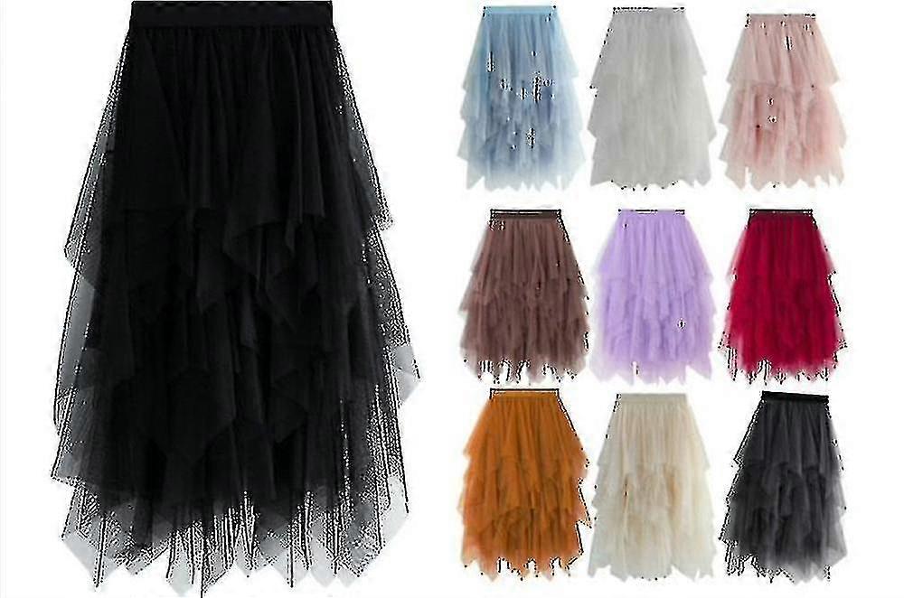 Femmes Tulle Jupe Élastique Taille Maille Long Paragraphe Jupe Robe