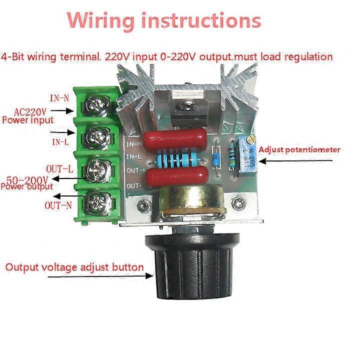 SCR CA 220V 2000W voltage regulator, drive, speed controller, thermostat, electronic voltage regulation module