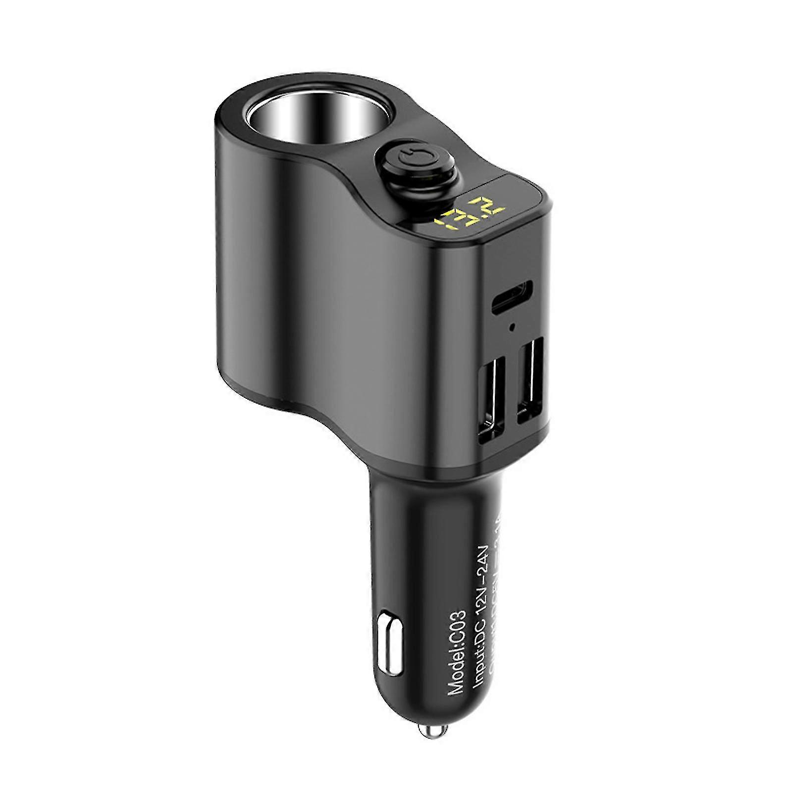 Car Charger Led Indicating Automatical Dual Usb Bluetooth Player Digital Display