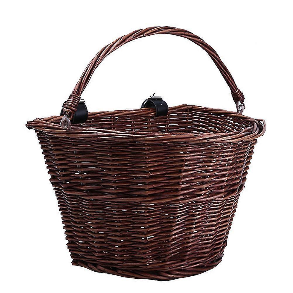 Cykelskopa elbil fram rottingkorg korg korg matkorg barnkorg varukorg med handtag