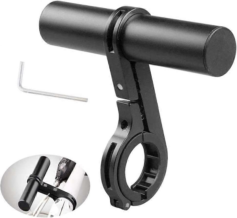 10cm Bike Handlebar Extension Extension Handlebar Bracket Single Clamp Extension Mount Bracket for Bike LED Light, GPS, Phone, Speedometer Black