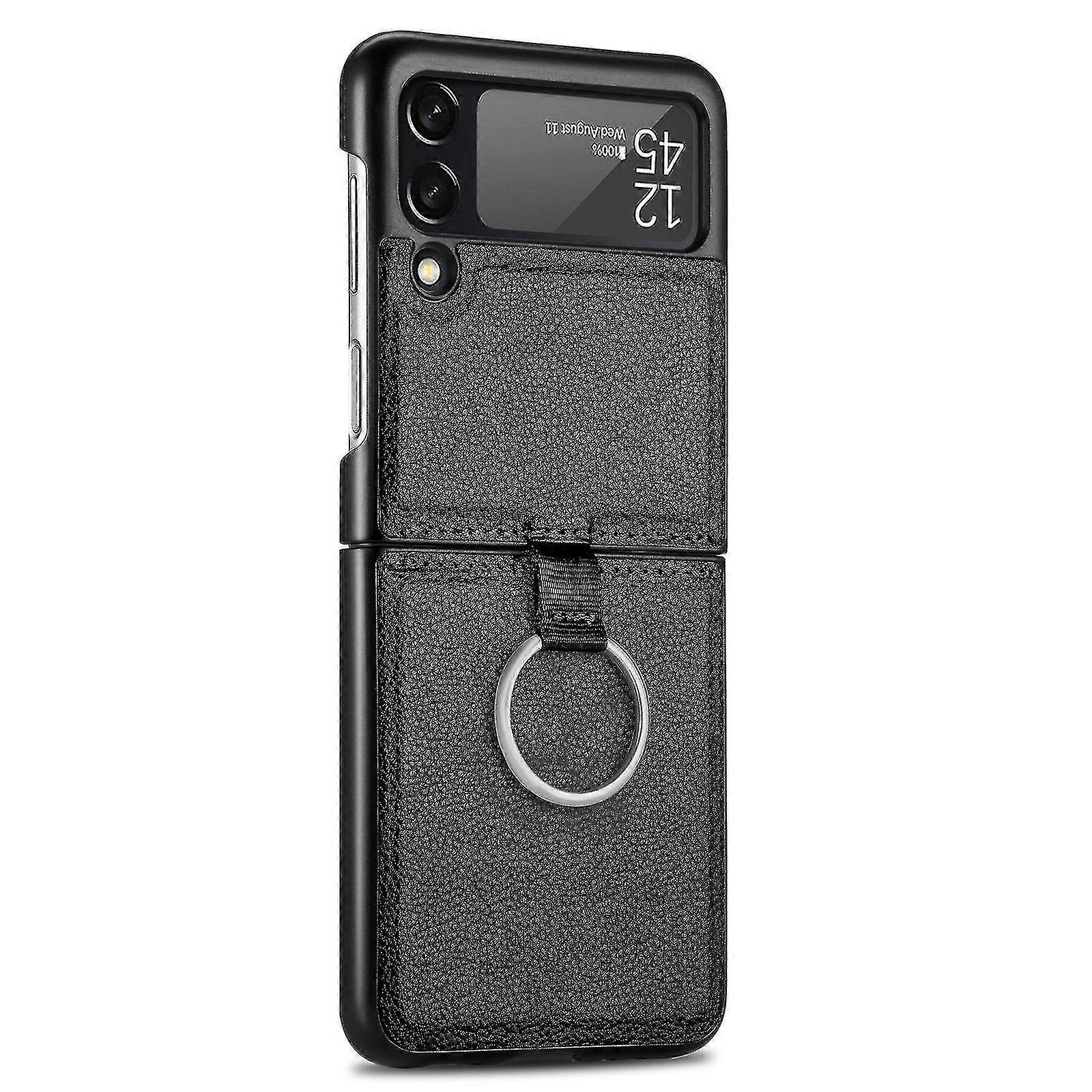 سامسونج Z Flip3/z فليب / Z فليب 2 صعودا وهبوطا طي الشاشة حالة الهاتف، حقيبة بطاقة جلدية متكاملة