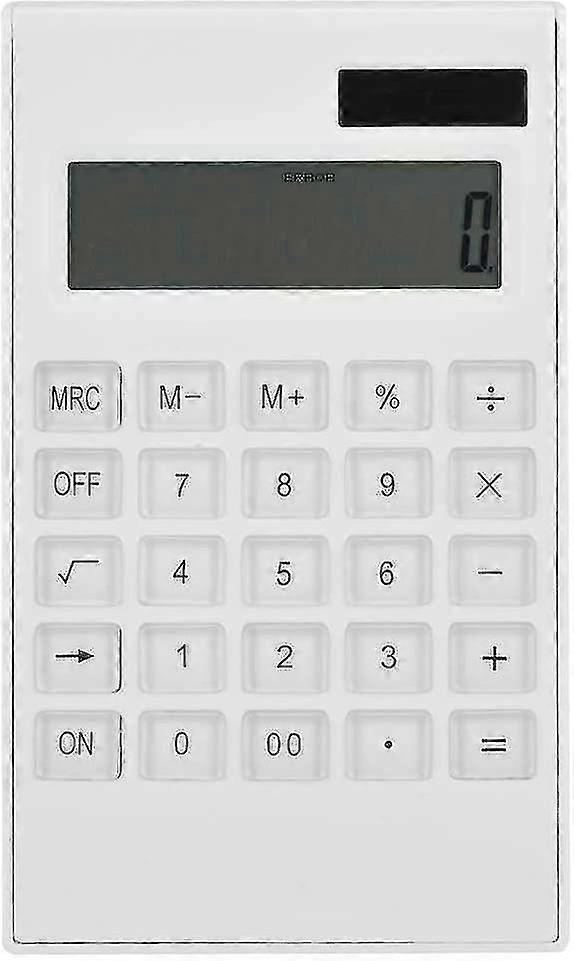 Calculator Slim Elegant Design 12-digit Electronic Desktop Calculator Solar And Battery Dual Powered White Calculator For Office Student