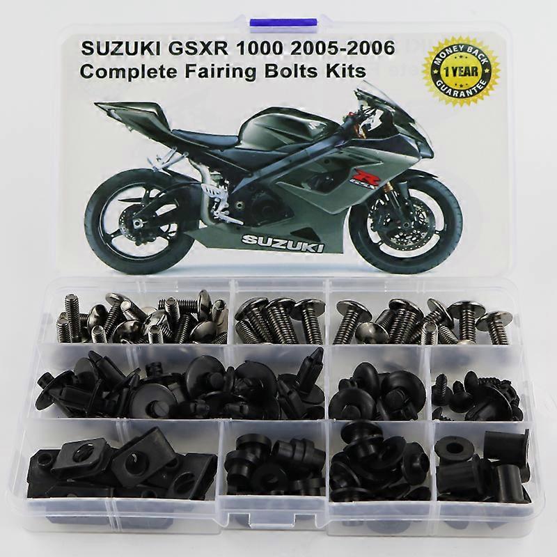 Suzuki GSXR 1000 GSX-R1000 2005 2006 Motosiklet Için Fit Komple Tam Kaporta Cıvataları Kiti Yıkayıcı Bağlantı Elemanı Çelik Somun Siyah