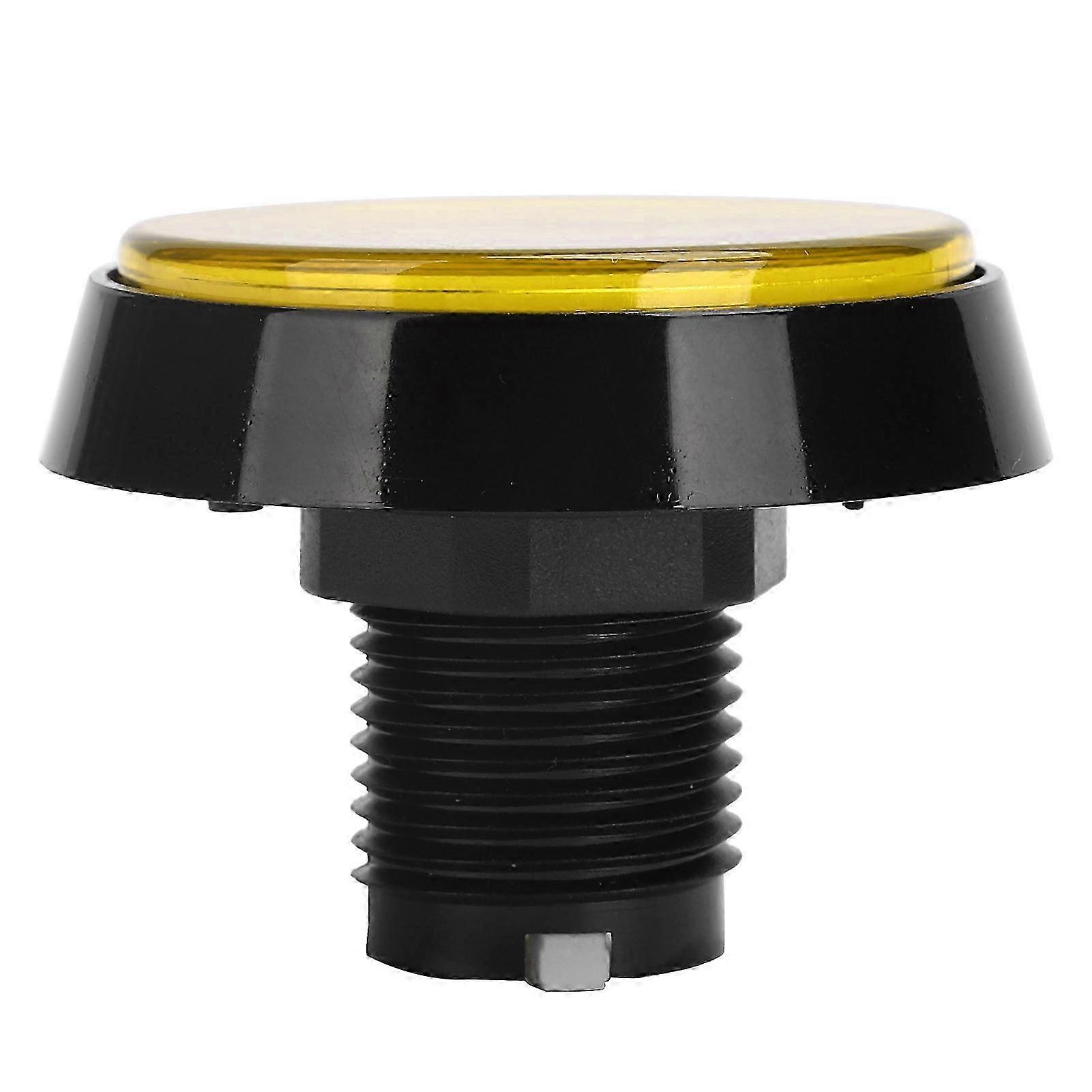 60mm Big Round Flat Button with LED Light 3Foot Switch for Crane Machine Game ConsoleYellow