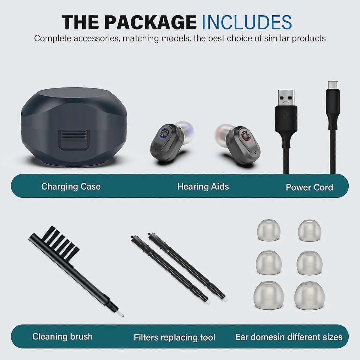 Upgrade Digital Hearing Aid With Charging Case Moderate Hearing Loss Sound Amplifier Output 115dB Rechargeable Waterproof