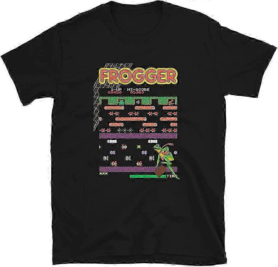 Mod.3 Arcade Frogger Video Game Juego Retro Vintage 80s Gaming Console Aliens 8-Bits Gamer Camiseta T-Shirt Material da moda retrô