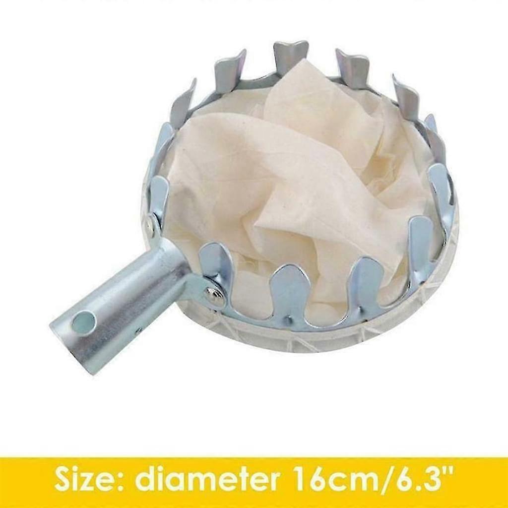 Fruit Plants Cker, Approx. 16 Cm Deep Linen Bag, With A Approx. 16 Cm Wide Grip Ring, Silver Chrome-Plated, Without  , White/Silver