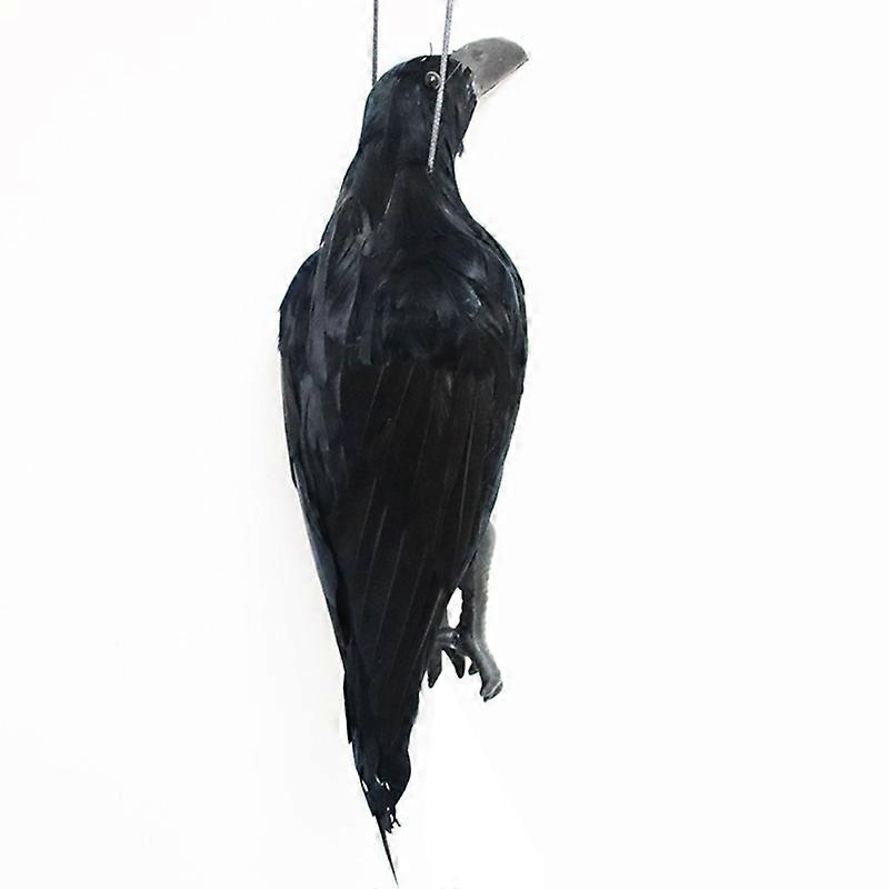 Hanging Dead Crows Decoy 16.92'' for Extra Large Black Feathered Deterrent Crow