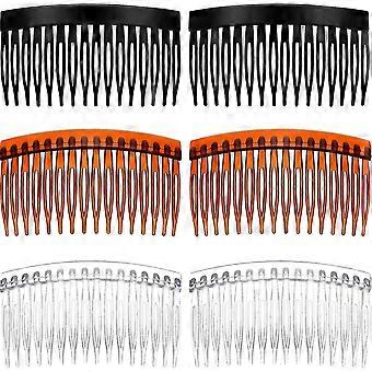 6 Pieces Hair Combs Slide Tortoise Smooth Hair Comb