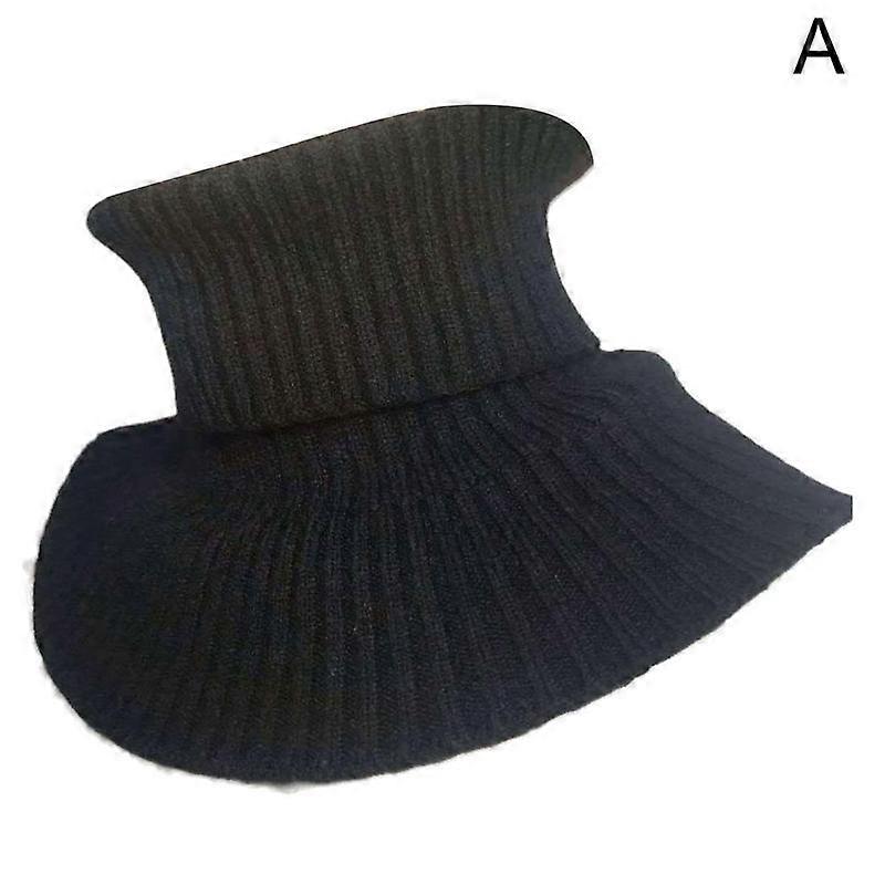 Men Fake Collar Scarf Ribbed Knitted Elastic False Collar Scarf Warm Winter Cycling Windproof Ruffles Detachable Wrap Scarf|Men's Ties