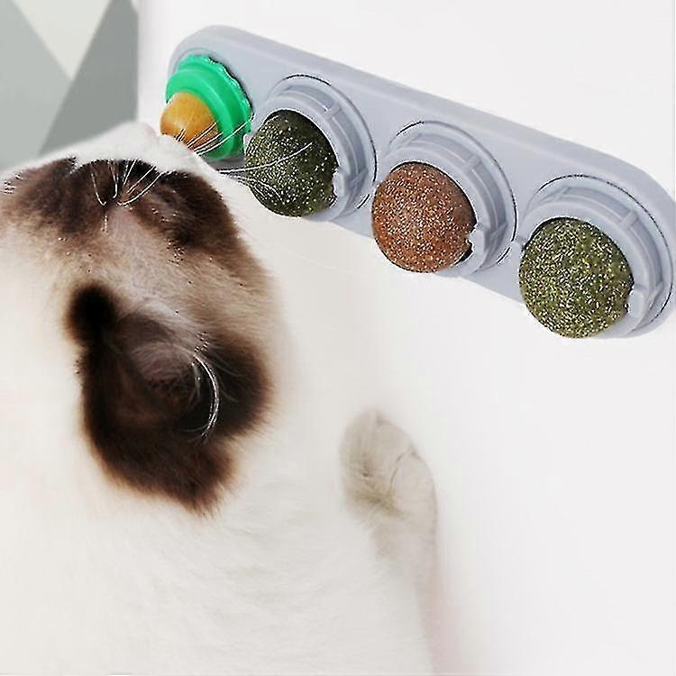 Four Catnip Balls Edible Cat Toys For Cats Licking And Cleaning Teeth
