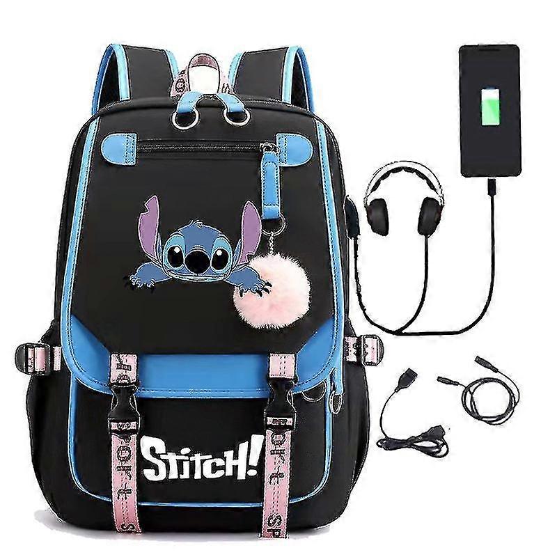 Stitch Usb Rechargeable Schoolbag Male And Female Student Backpack Backpack A