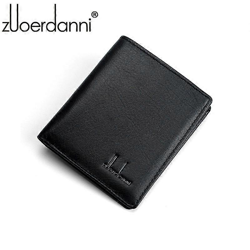 100% Genuine Leather Small Mini Ultra-thin Wallets men Compact wallet Handmade