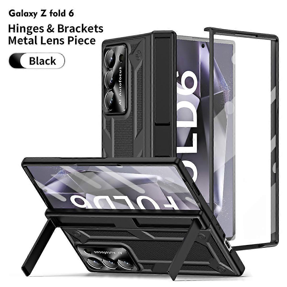 for Samsung Galaxy Z Fold 6 Case, Built-in Tempered Glass Screen Protector & Stand, Military-Grade Protection,Phone Case for Galaxy Z Fold 6