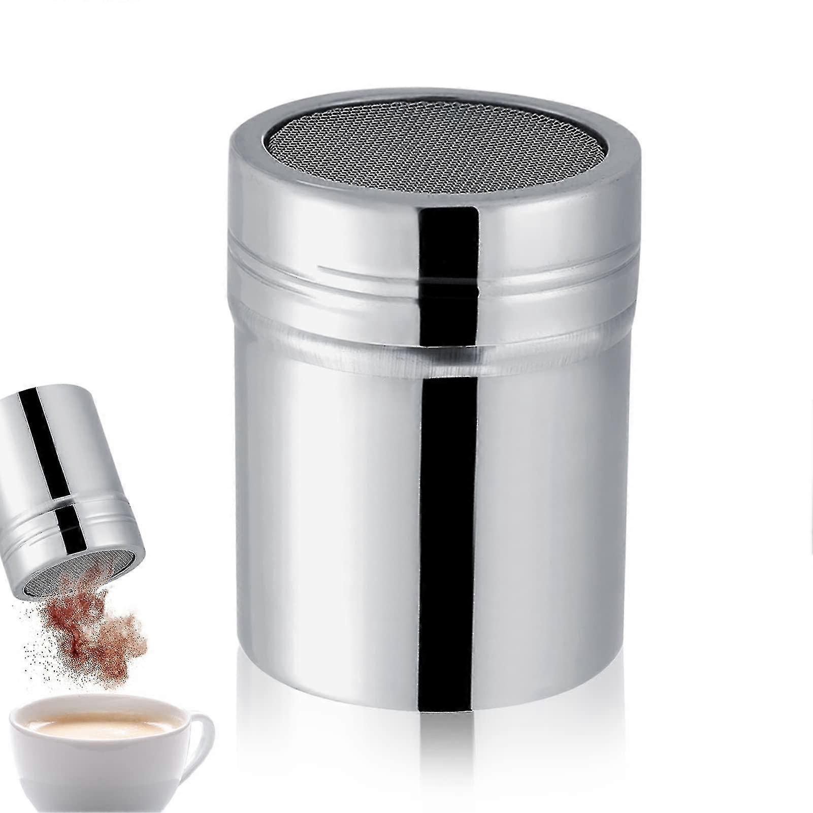 Stainless Steel Shaker with Lid - Cocoa Shaker for Chocolate Powder and Stencils