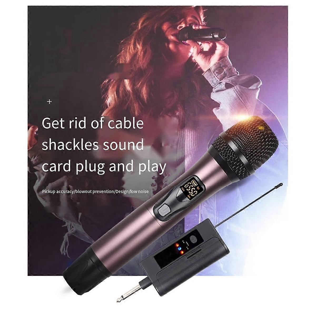 New One-To-Two Household Microphone Universal Microphone Metal Wireless Microphone Performance Ktv Singing Microphone