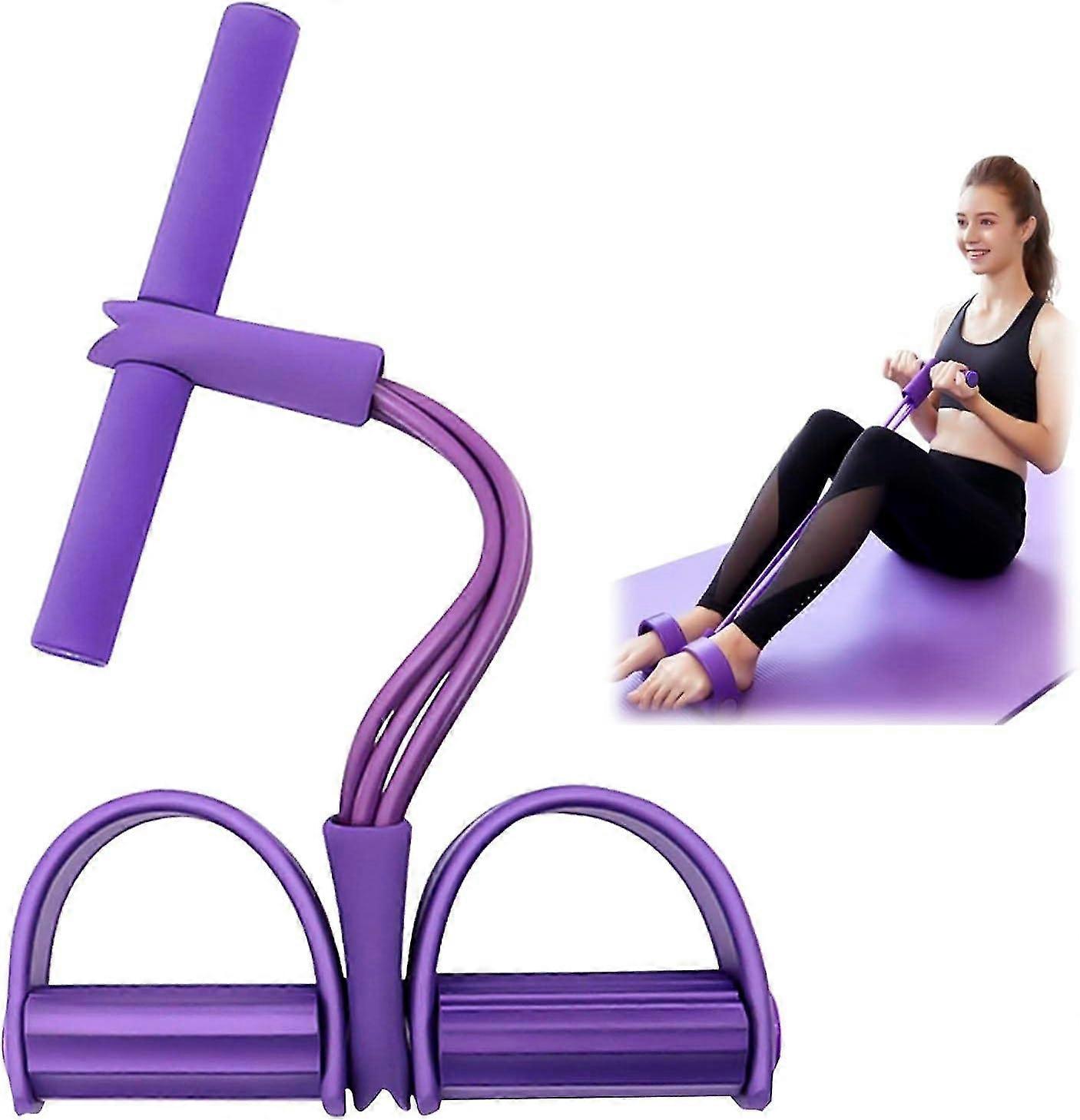 התנגדות רב תכליתית, ציוד כושר בטן 4 רצועת התנגדות דוושת צינור, ציוד כושר לבית, פילאטיס, מאמן ספורט חבל מתח