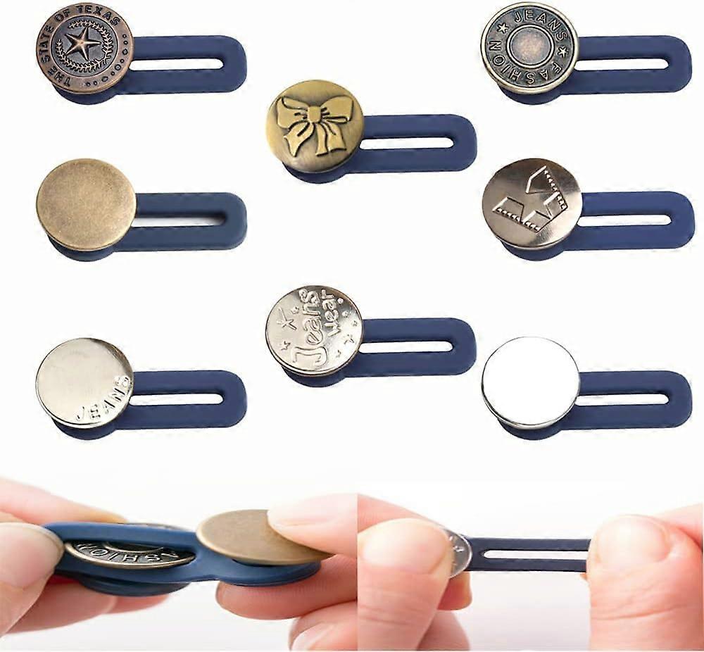 8Pcs Pants Waist Extender, Adjustable Extended Button Jeans Button, Button Extender for Trousers,for Jeans,Collars,Cuffs