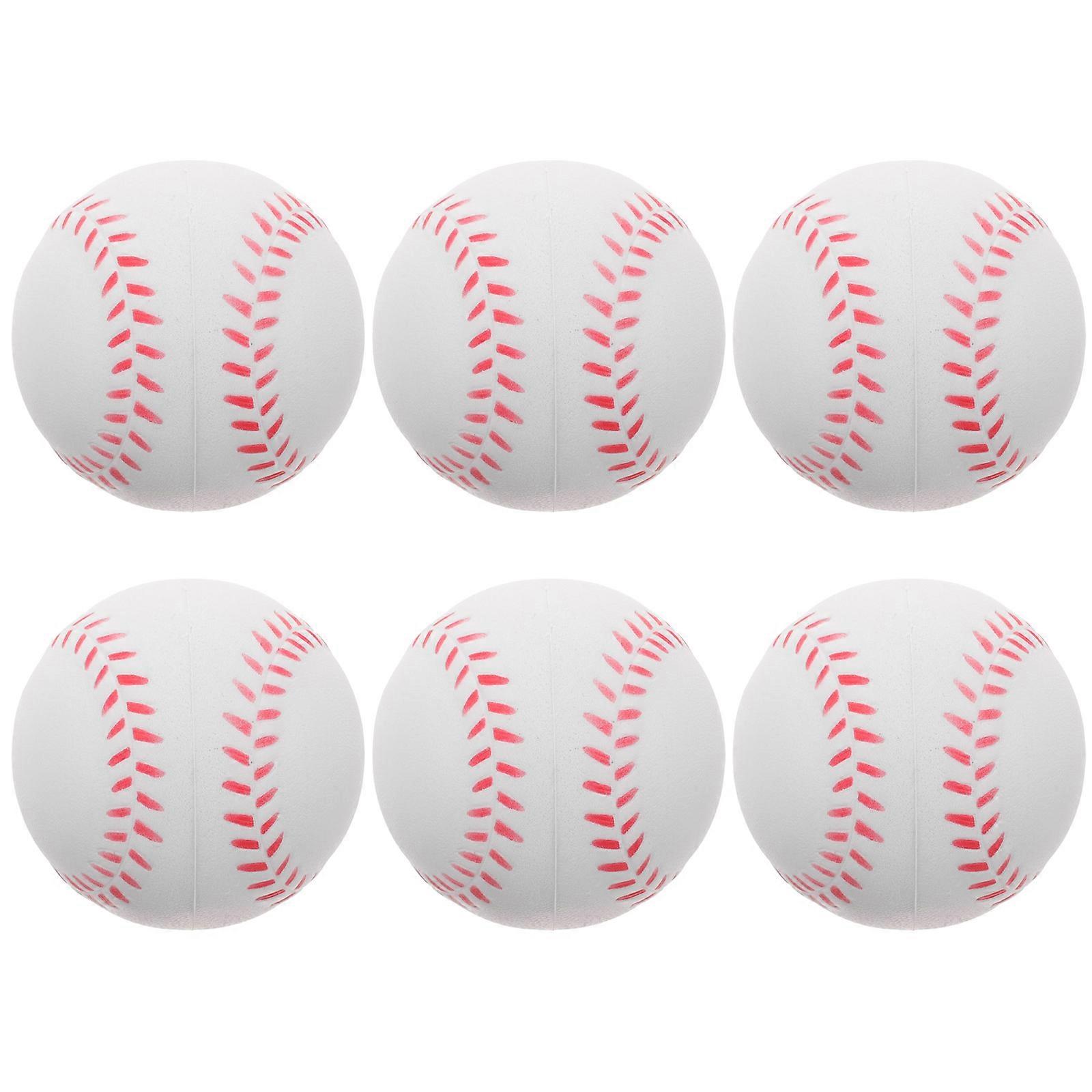 6pcs Colored Practice Ball Training Softballs PU Training Baseballs for Outdoor