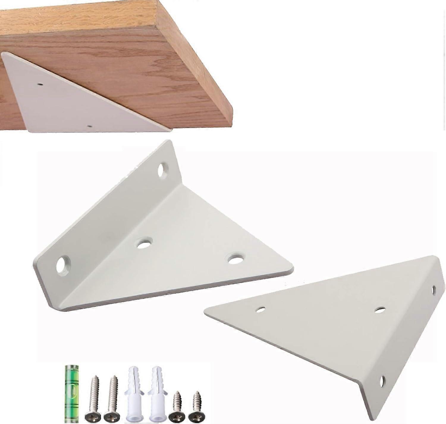 2025 Suitable 2 PCS Heavy Duty Triangle Hidden Shelf Bracket,Triangle Steel Shelf Support Brackets,Metal Wall-Mounted Shelf Bracket,Multifunctional Wa