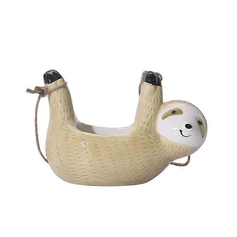 Hanging Plant Pot Delicate Decorative Ceramics Cute Sloth Shape Flower Succulents Vase for Home