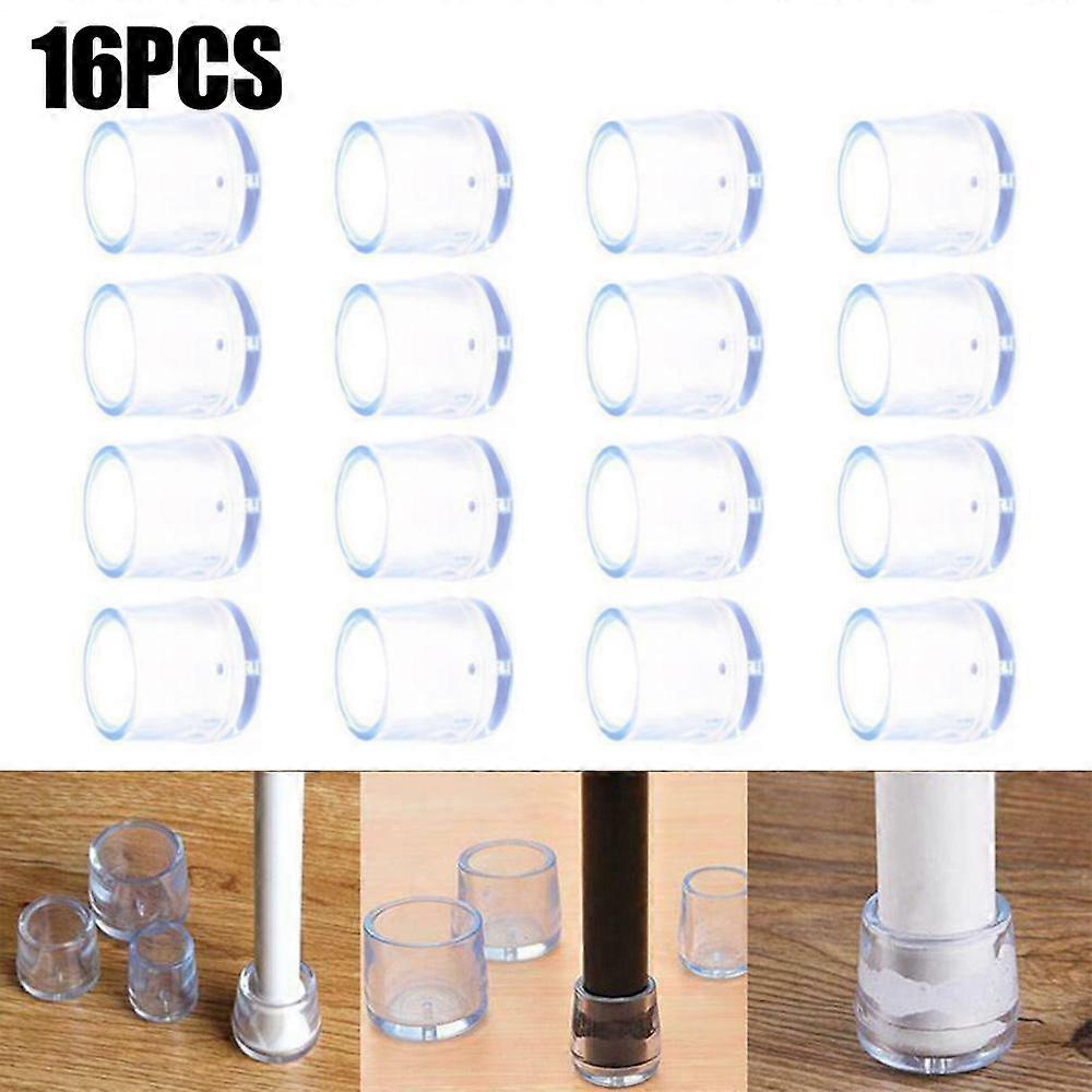 Clear Round Table Cover Floor Protector Silicone Chair Feet Leg Cap Pad for Home Office School