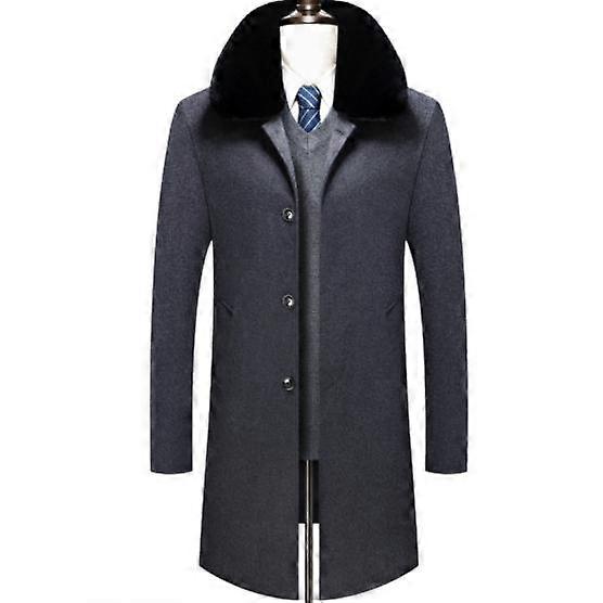 Herr Turn-down krage Casual Ull Kappa Vinter Lång Jacka