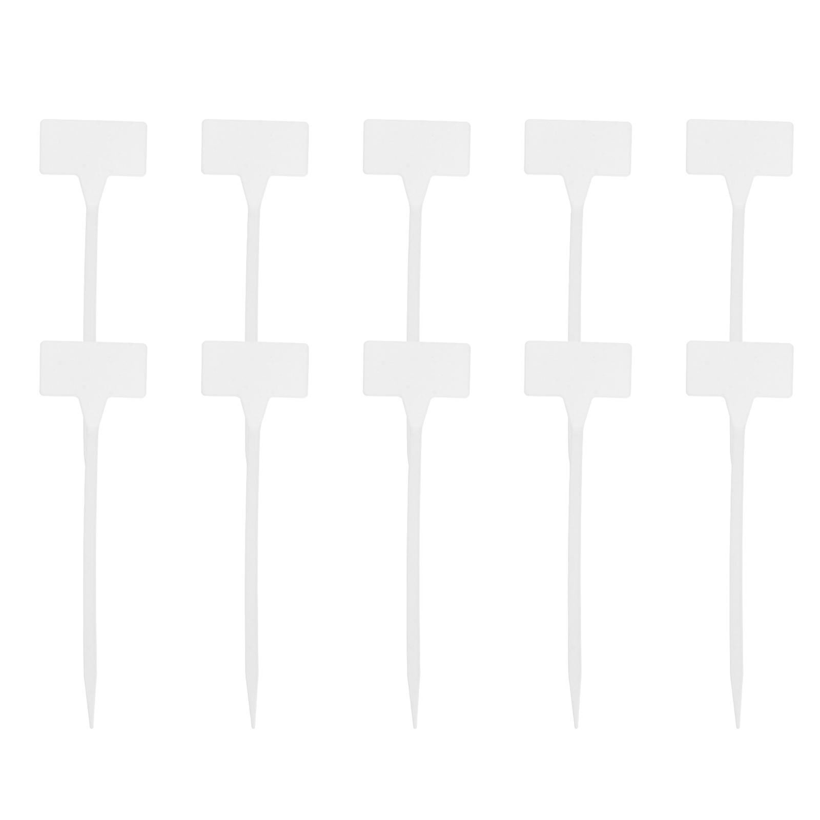 10pcs Waterproof Plant Labels Nursery Garden Tags Markers Garden Insert Tag Re-usable Plant Labels Size L (White)