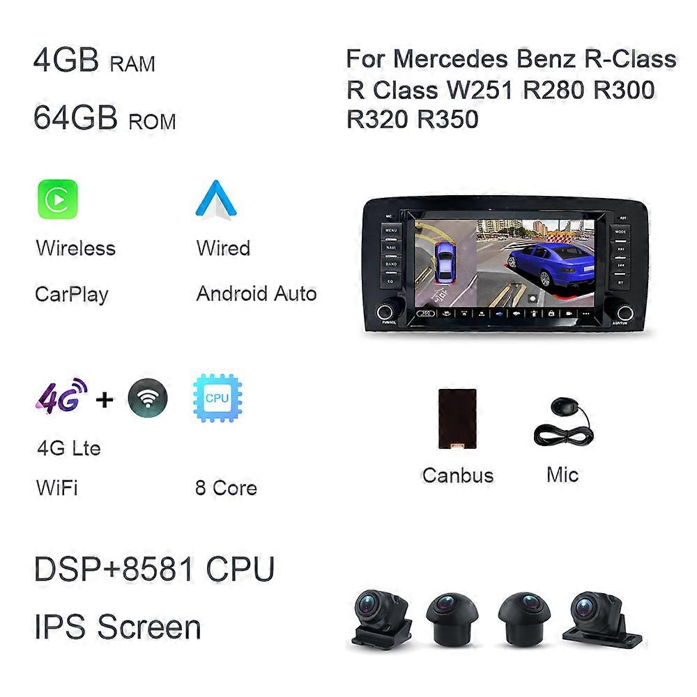 Redkid Carplay 8 Android 12.0 Lecteur DVD de voiture 8G 128GB autoradio multimédia pour Mercedes Ben