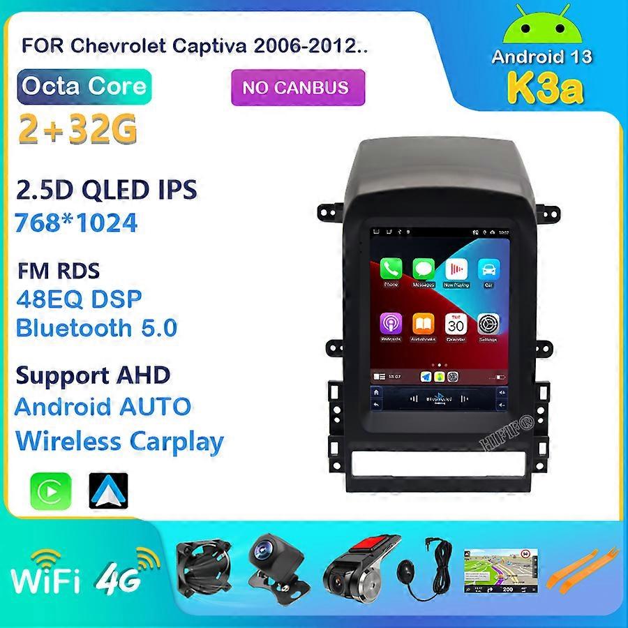 10.4 Pollici Tesla Autoradio per Chevrolet Captiva 2006-2012 Android 13 Multimedia 4G GPS Navigazione Stereo DSP Carplay DVD Player