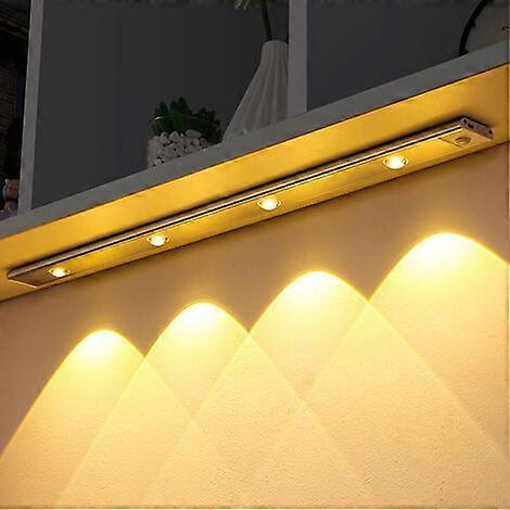 LED Motion Sensor Cupboard Light - Wireless Kitchen Strip Light USB Rechargeable Cabinet Night Light