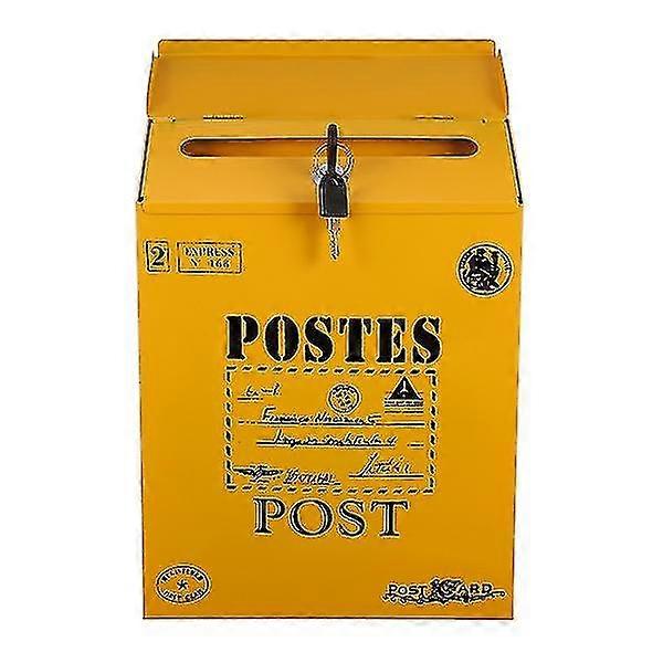 1 Pc Lock Mailbox Retro Letter Box Wall Mount Letter Box Newspaper Mailbox