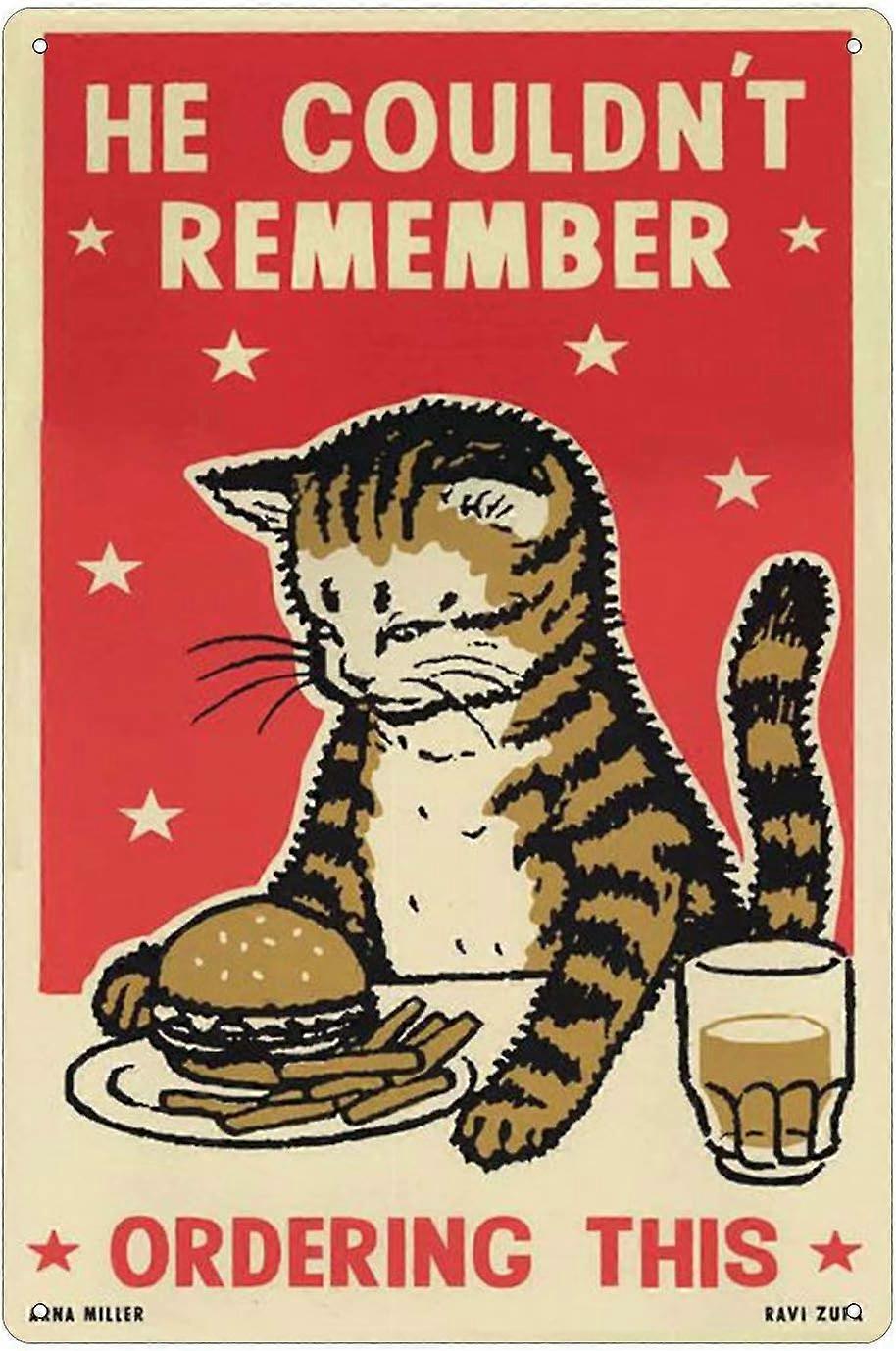 猫レトロスタイルアルミ看板壁アートの装飾金属看板の装飾サインアートの装飾鉄の絵画8x12インチ