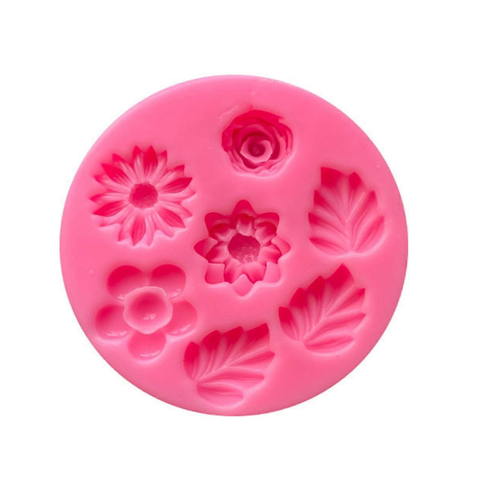 Chocolate Mold 3D Flower Design Wide Application Reusable Rose Flower Silicone Mold for Home