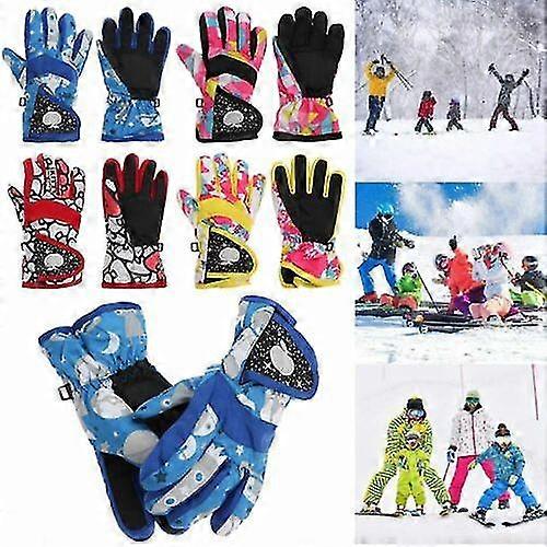 Högkvalitativa barn Skidhandskar för barn Vinter Snowboard Snö Varm handske Pojkar Flicka Vattentäta förtjockade Vantar Håll fingret