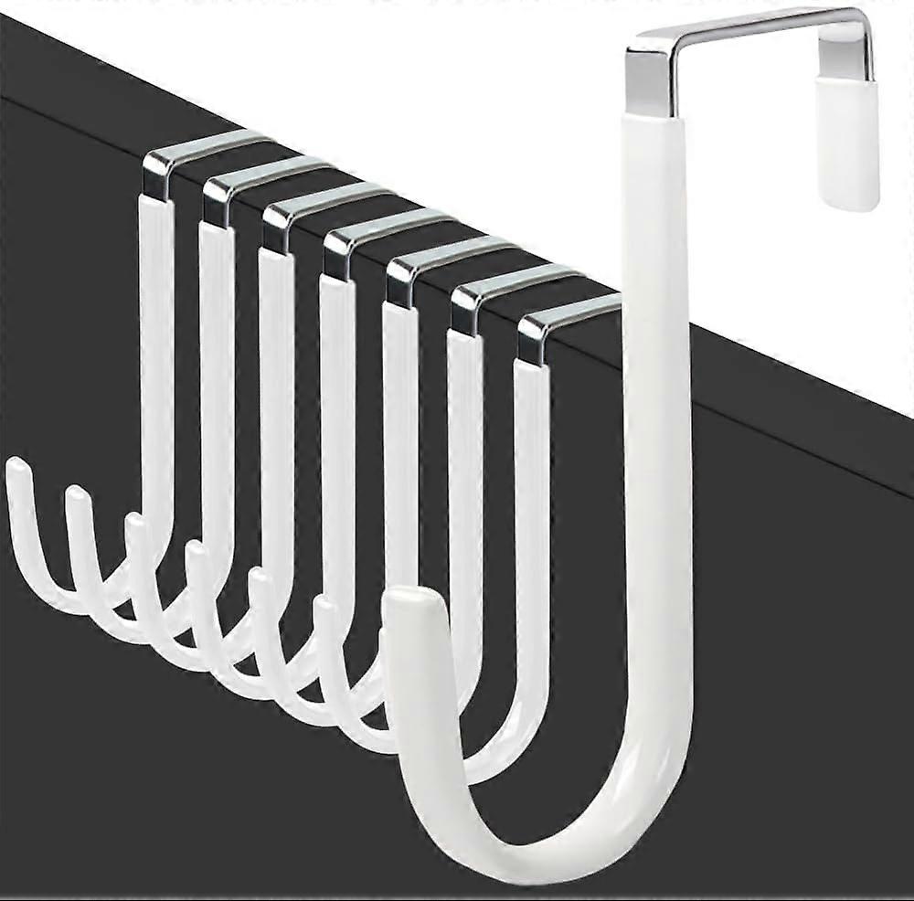 Over The Door Hook Hanger,8 Pack Metal Door Hooks with Soft Rubber Prevent Scratches,Wreath Hanger for Hanging Front Door,Hooks for Bathroom, Bedroom,
