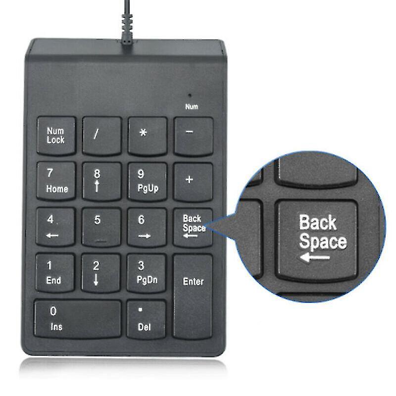 Numeric Keypad Keys Mini Wired Number Black