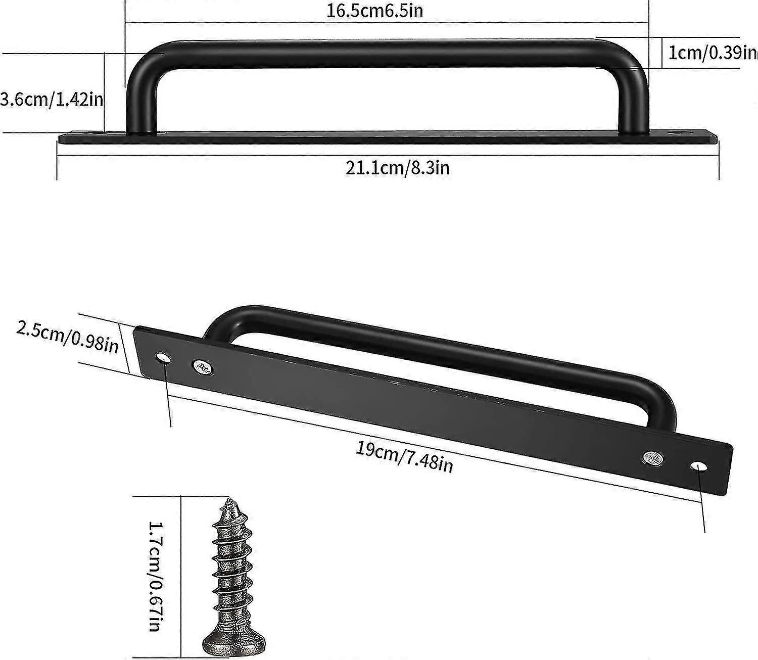 Sliding Door Handles, Black Door Pull Handles 2pcs