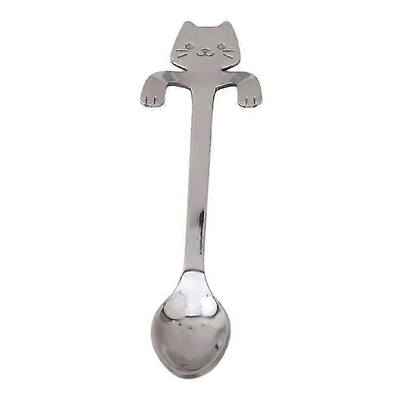 Cute Cat Spoon Long Handle Spoons Flatware Drinking Tools Kitchen Gadgets