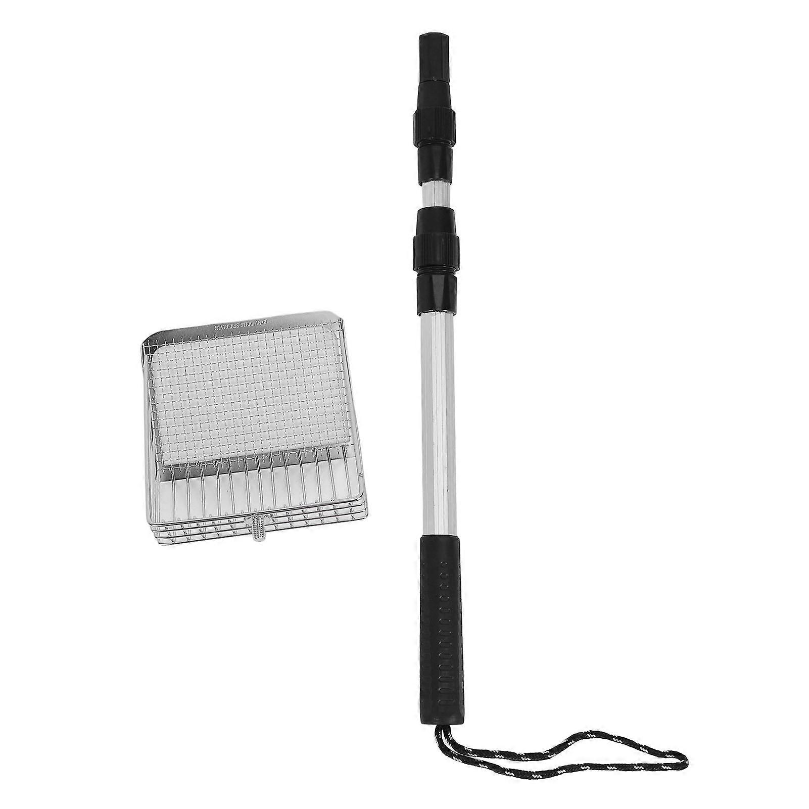 Stainless Steel Non-Stick Chicken Pooper Scooper Extendable Long Handle Sifter Chicken Coop Accessories Cleaning Tools