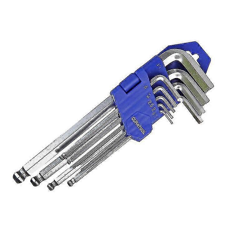 Long Male Allen Keys For Bikes Ball End Wrenches, Blue, 1 Set Of 9 Pieces