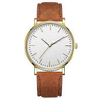 Fashionable Simple Alloy Watch Round Dial Quartz Wristwatch Decoration Accessory(T)