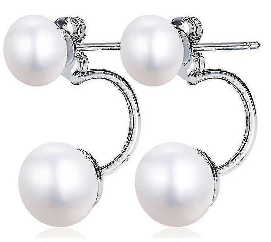 1ペアの真珠のイヤリングの銀の女性の淡水真珠のイヤリング
